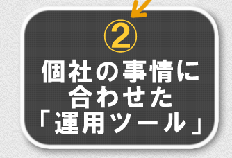 ②個社の事情に合わせた「運用ツール」
